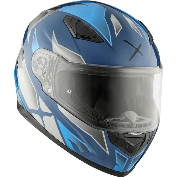 Casque Intégral de Moto RR619 Bleu, côté droit