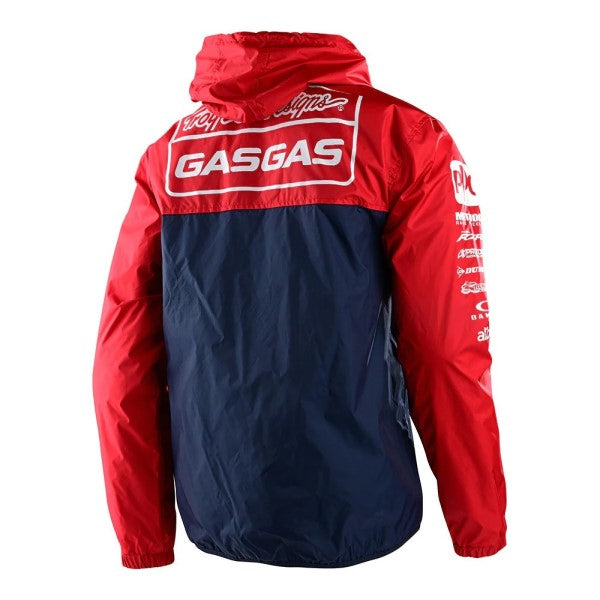 Veste Imperméable Coupe Vent TLD GasGas Stock Team Rouge Bleu, de dos