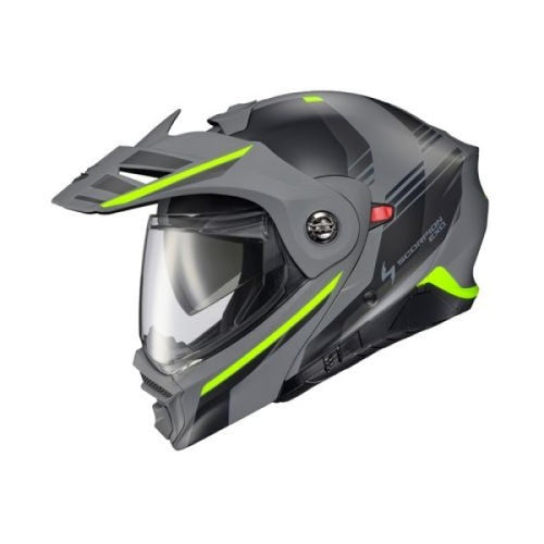 Casque Aventure de Moto EXO-AT960 Monk Gris/Jaune, côté gauche