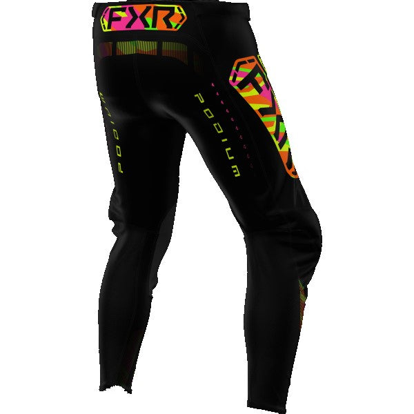 Pantalon de Motocross Podium Junior  Noir jaune, de dos