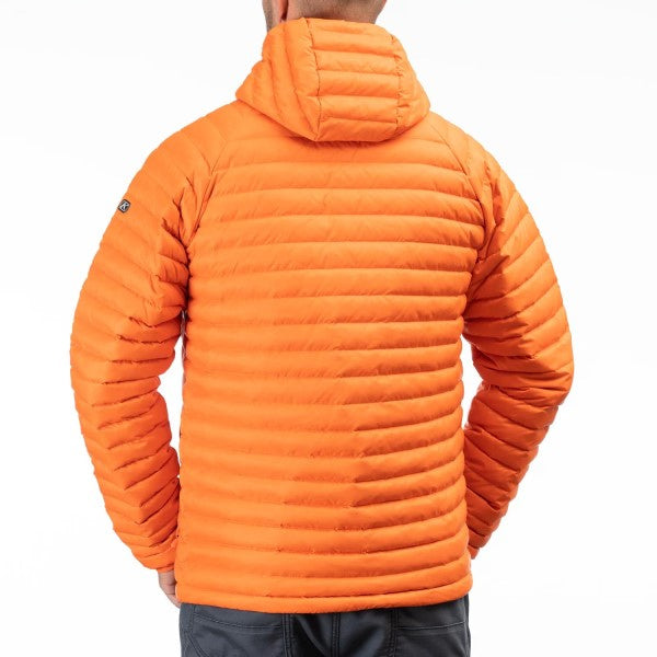 Manteau Arete Hooded orange, de dos