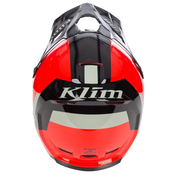 Casque de Snowcross F3 ECE noir rouge, arrière