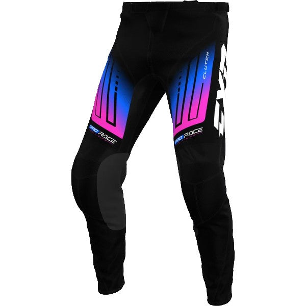 Pantalon de Motocross Clutch Enfant Noir/Rose/Bleu 