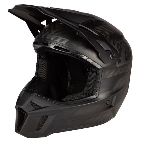 Casque de Motocross Hors Sentier F3 Carbone Noir, côté gauche