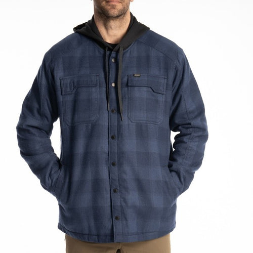 Coton Ouaté Targhee Fleece Lined Hooded Bleu, de face