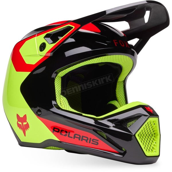 Casque de Motocross V1 Polaris Jaune, côté droit