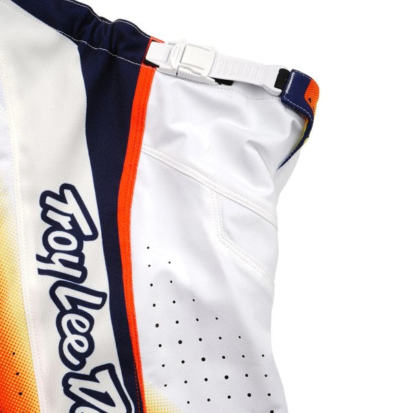 Pantalon de Motocross SE Pro Array Junior Blanc/Bleu, Ceinture