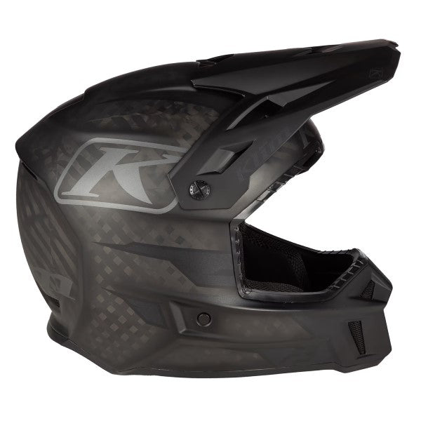 Casque de Motocross Hors Sentier F3 Carbone  Noir, côté droit