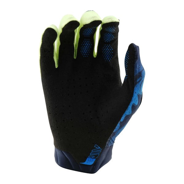 Gants de Motocross Air Drip Glo Jaune/Bleu, Paume