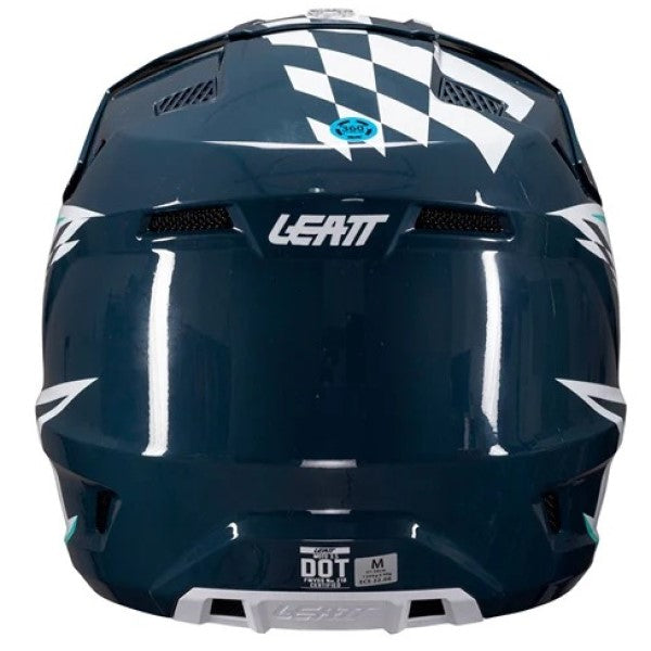 Casque de Motocross 3.5 V25 avec Lunettes Bleu/Blanc, Dos