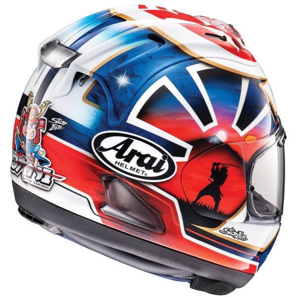 Casque Intégral de Moto Arai Corsair-X Dani SamuraiI-2 Bleu Arrière