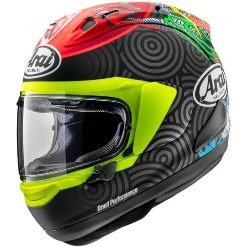 Casque Intégral de Moto Corsair-X Graphique Noir/Jaune incliné de droite