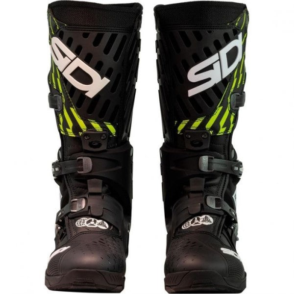 Bottes de Motocross Crossair The Arsenale TH3/Sidi noir et jaune de face