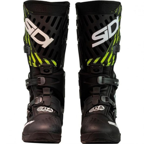 Bottes de Motocross Crossair The Arsenale TH3/Sidi noir et jaune de face