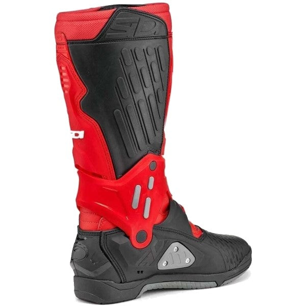 Bottes de Motocross Crossair rouge/noir incliné de dos