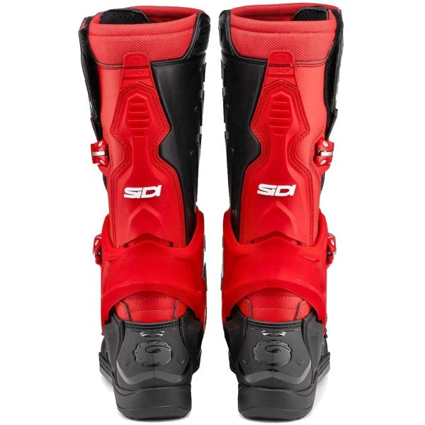 Bottes de Motocross Crossair rouge/noir en paire de dos