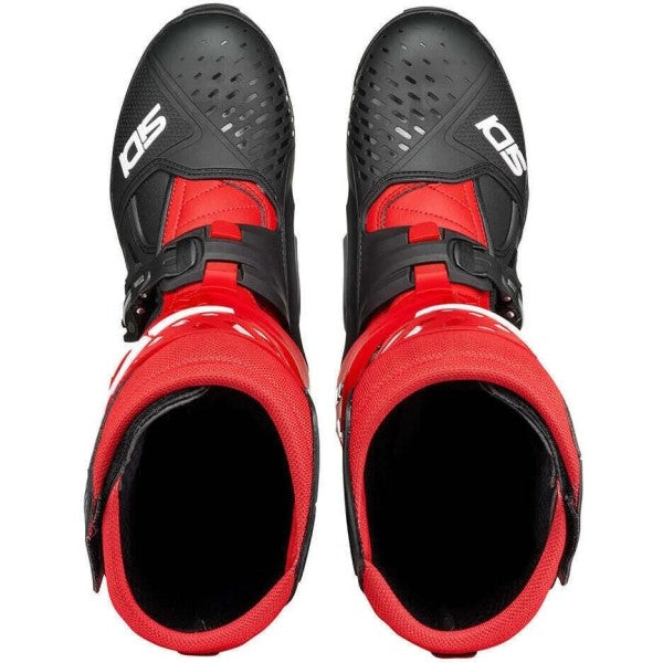 Bottes de Motocross Crossair rouge/noir en paire de dessus