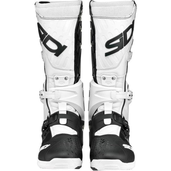 Bottes de Motocross Crossair Enduro/Sidi blanc/noir en paire de face