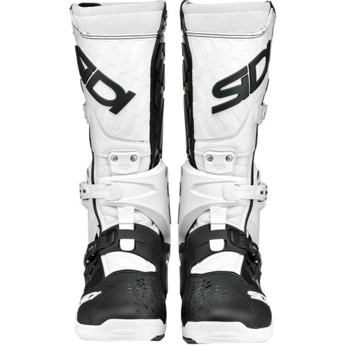Bottes de Motocross Crossair Enduro/Sidi blanc/noir en paire de face