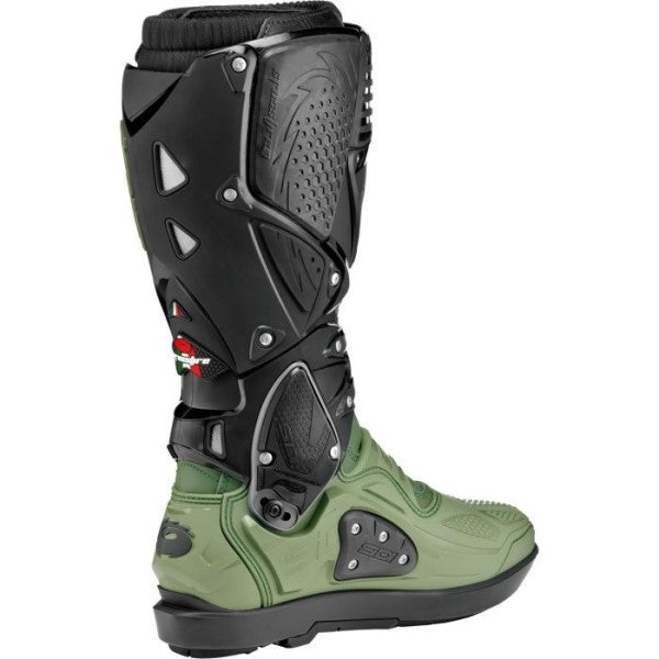 Bottes de Motocross Crossfire 3 SRS/Sidi vert, coté gauche