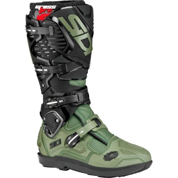 Bottes de Motocross Crossfire 3 SRS/Sidi vert, coté droit