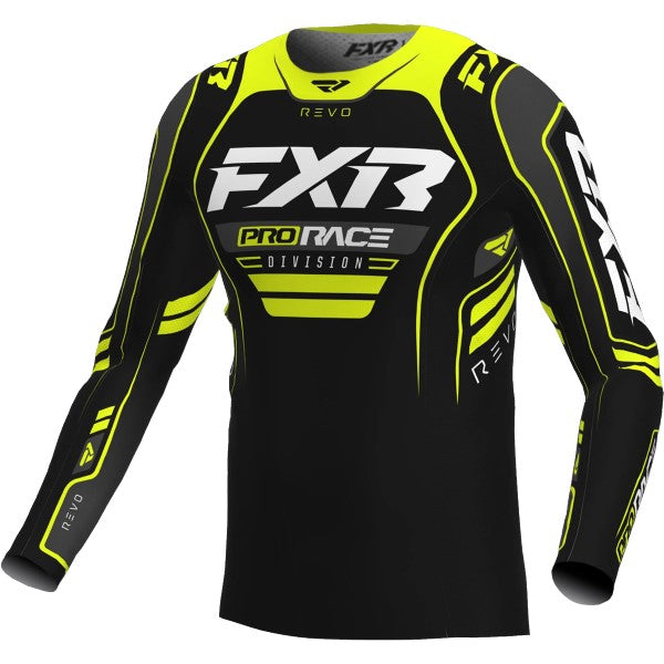 Chandail de Motocross Revo Alpha Noir/Jaune de face