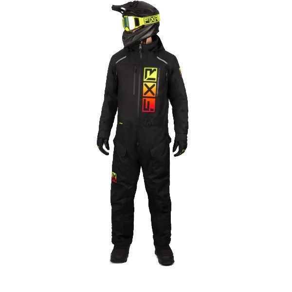 Ensemble de Motoneige Recruit Lite noir jaune rouge, de face