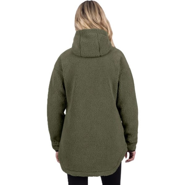 Manteau Sapphire Sherpa Femme Vert, Dos
