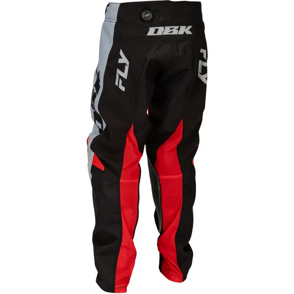 Pantalon de Motocross Kinetic DBK Junior/Fly/noir gris rouge/de dos