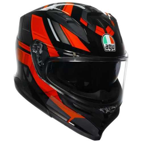 Casque Intégral de Moto K7 Taurax AGV noir et rouge, de 3/4