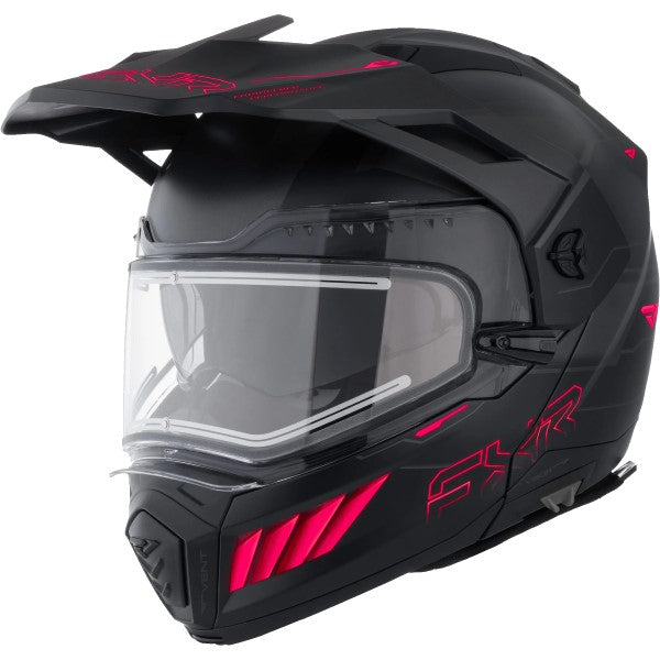Casque Modulaire de Motoneige Maverick X Pro Visière Électrique FXR noir et rose