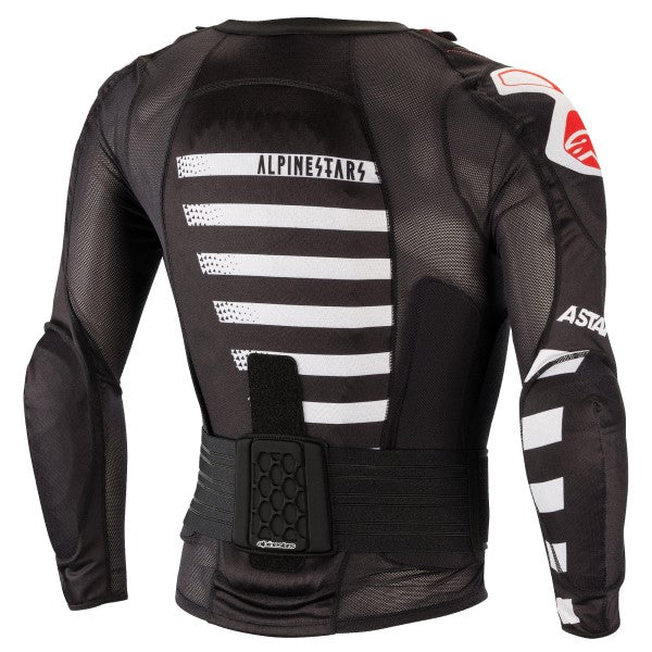 Chandail de Protection de Motocross Sequence Protection Alpinestars noir, blanc et rouge, de dos