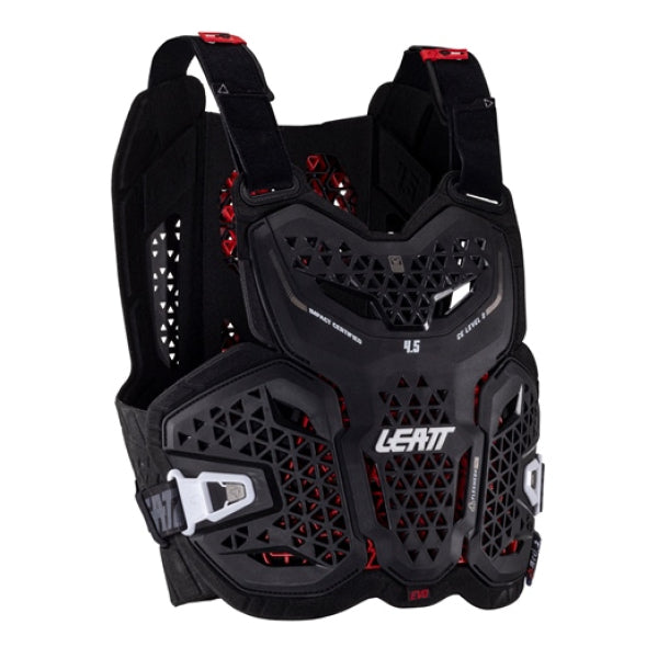 Plastron de Motocross 4.5 Evo Leatt noir, de face
