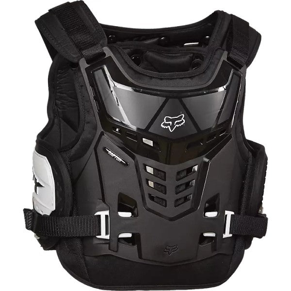 Plastron de Motocross Raptor Proframe Junior Fox noir, de face