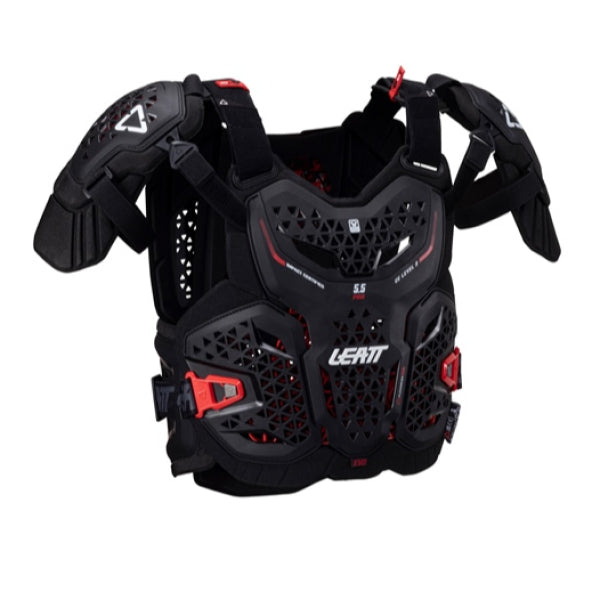 Plastron de Motocross 5.5 Evo Pro Leatt noir, de face