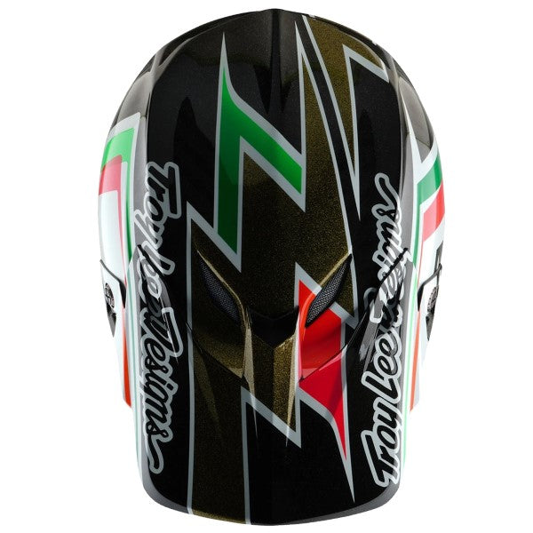 Casque de Motocross SE5 Carbone Labyrinth Troy Lee Designs noir, dessus