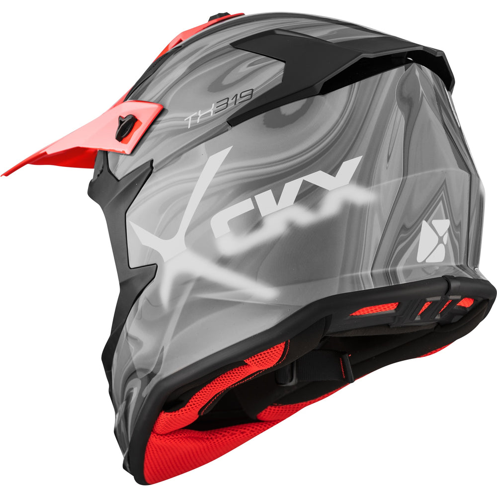 Casque TX319 Gris/Rouge Derrière