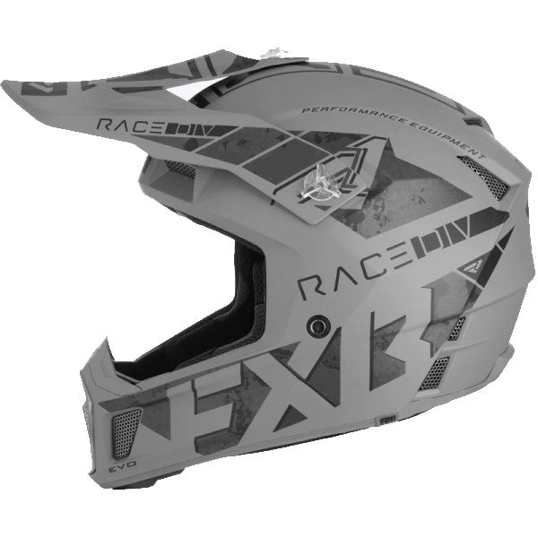 Casque de Motocross Clutch Stealth Gris Gauche