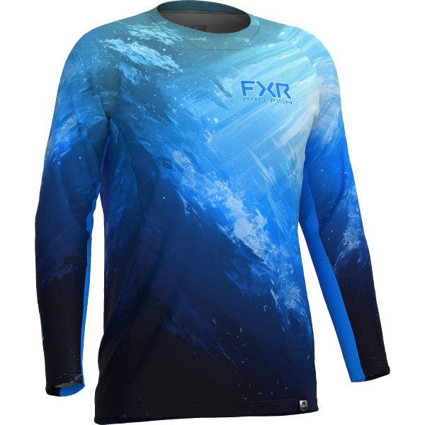 Chandail Big Treble Air UPF Bleu/Noir de face