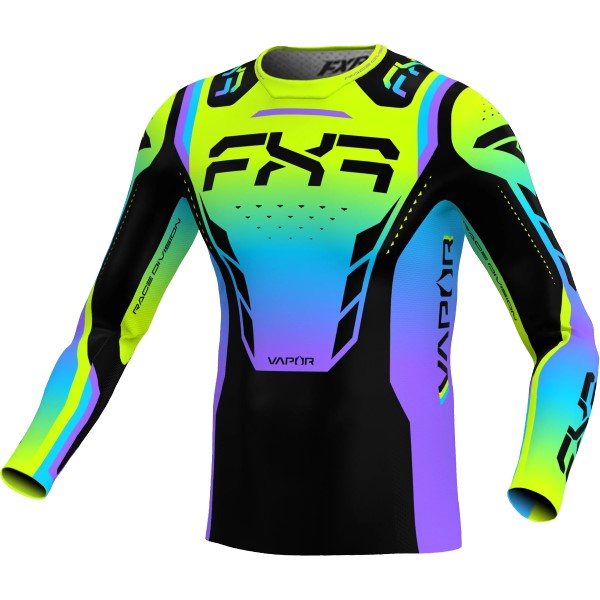 Chandail de Motocross Vapor Vert/Multicolore incliné de face