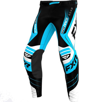 Pantalon de Motocross Revo Alpha Noir/Bleu de face