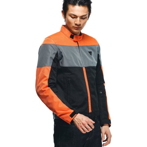 Manteau de Moto Dainese Electtrica Air Noir_Orange_Gris Modèle Droit