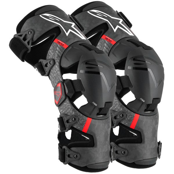 Protège-Genoux de Motocross Supertech RK-10 Plasma Alpinestars noir et rouge, ensemble