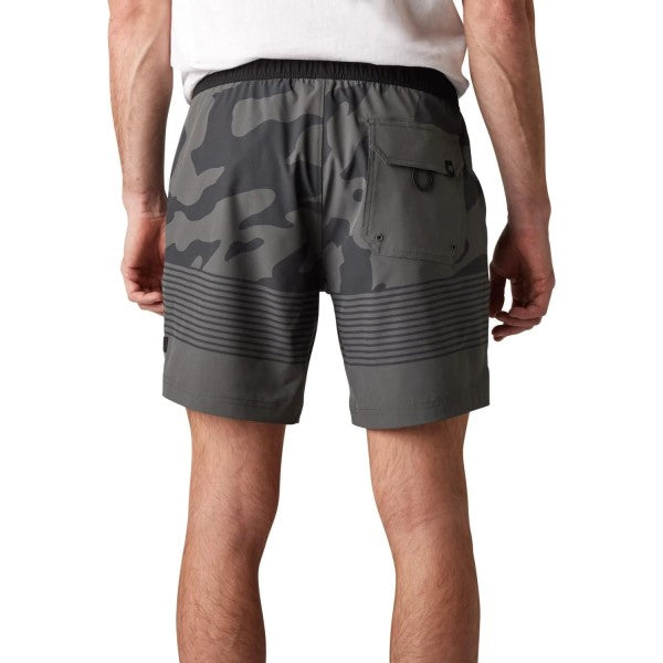 Short de Volley Essex Camo Gris Foncé de dos