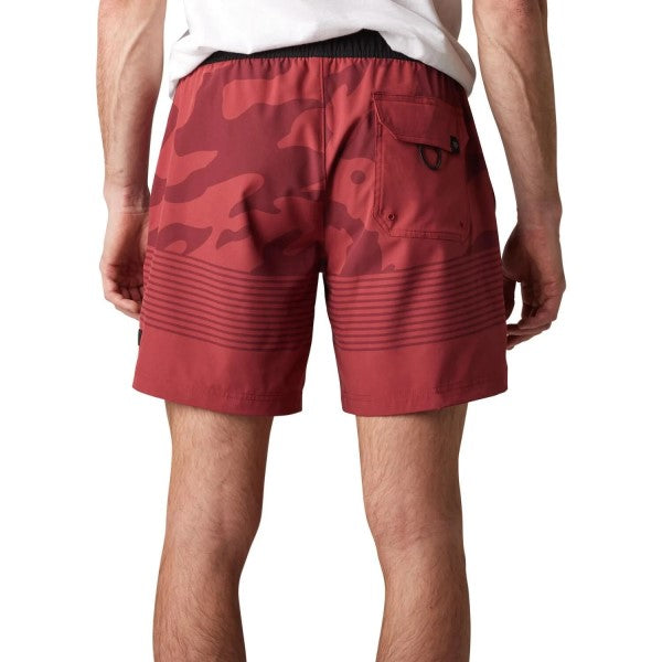 Short de Volley Essex Camo Rouge de dos