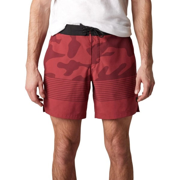 Short de Volley Essex Camo Rouge de face