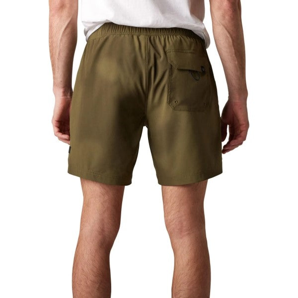 Short de Volley Essex Print Olive de dos