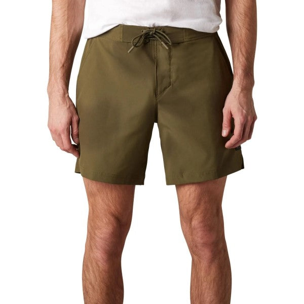 Short de Volley Essex Print Olive de face