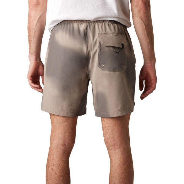 Short de Volley Essex Print Gris/Brun de dos