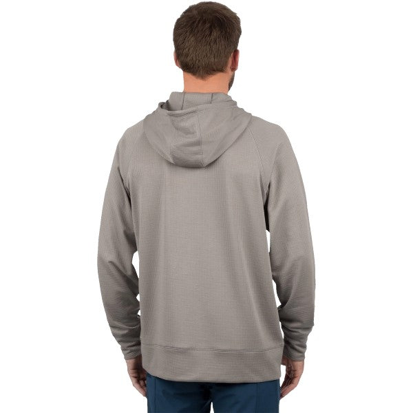 Coton Ouaté Pilot UPF Pullover Gris Essayage Homme de dos